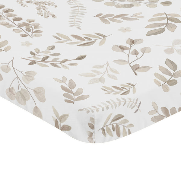 Botanical Leaf Linen Collection Mini Crib Sheet alternate view