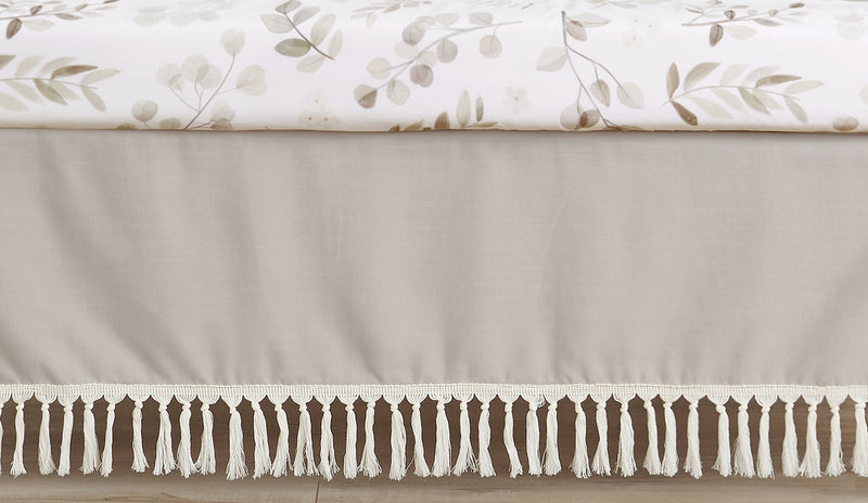 Botanical Leaf Linen Collection Crib Bed Skirt