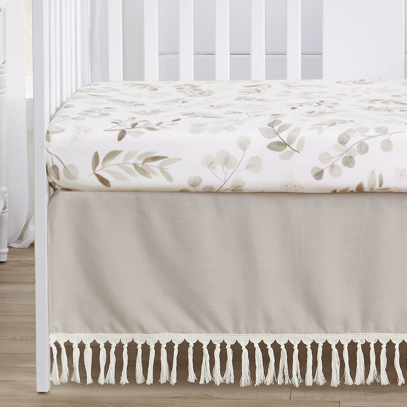 Botanical Leaf Linen Collection 4 Piece Crib Bedding