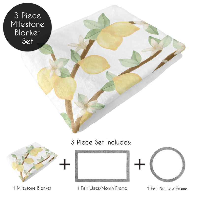 Lemon Collection Monthly Milestone Baby Blanket
