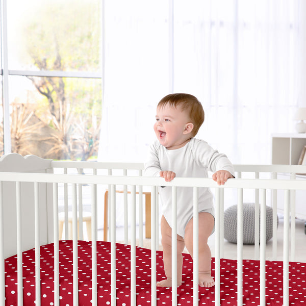 Little Ladybug Crib Sheet - Polka Dot Print alternate view