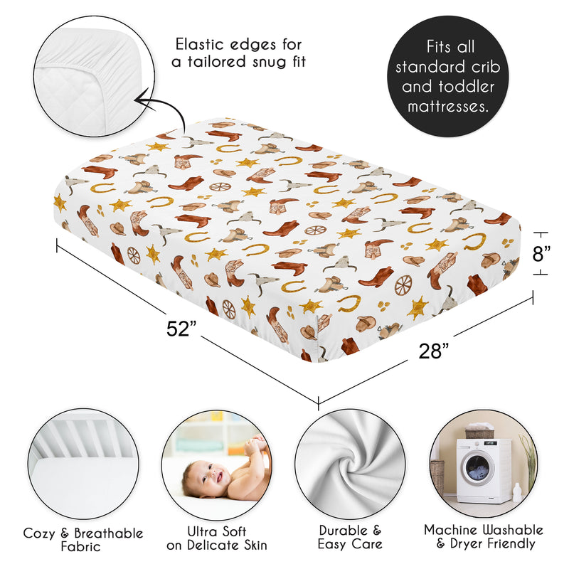 Wild West Cowboy Collection Crib Sheet - Lone Star Print