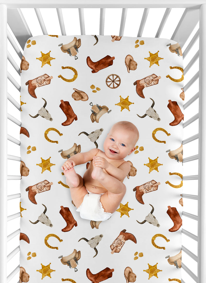 Wild West Cowboy Collection Crib Sheet - Lone Star Print