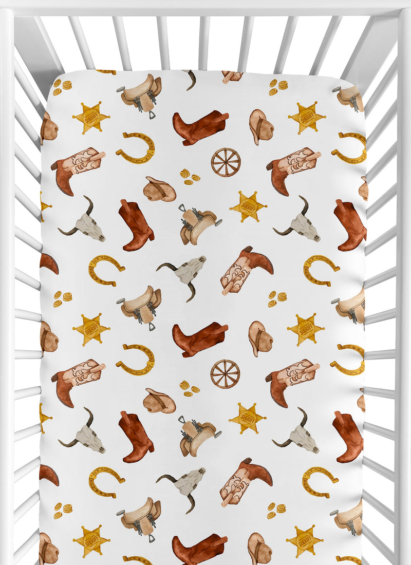 Wild West Cowboy Collection Crib Sheet - Lone Star Print