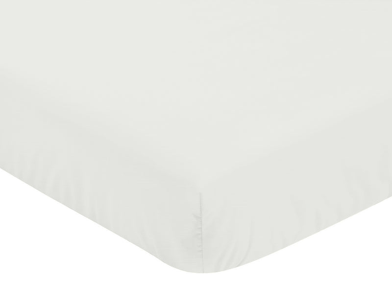 Watercolor Magnolia Collection Sage Green and Ivory Crib Sheet - Solid Ivory