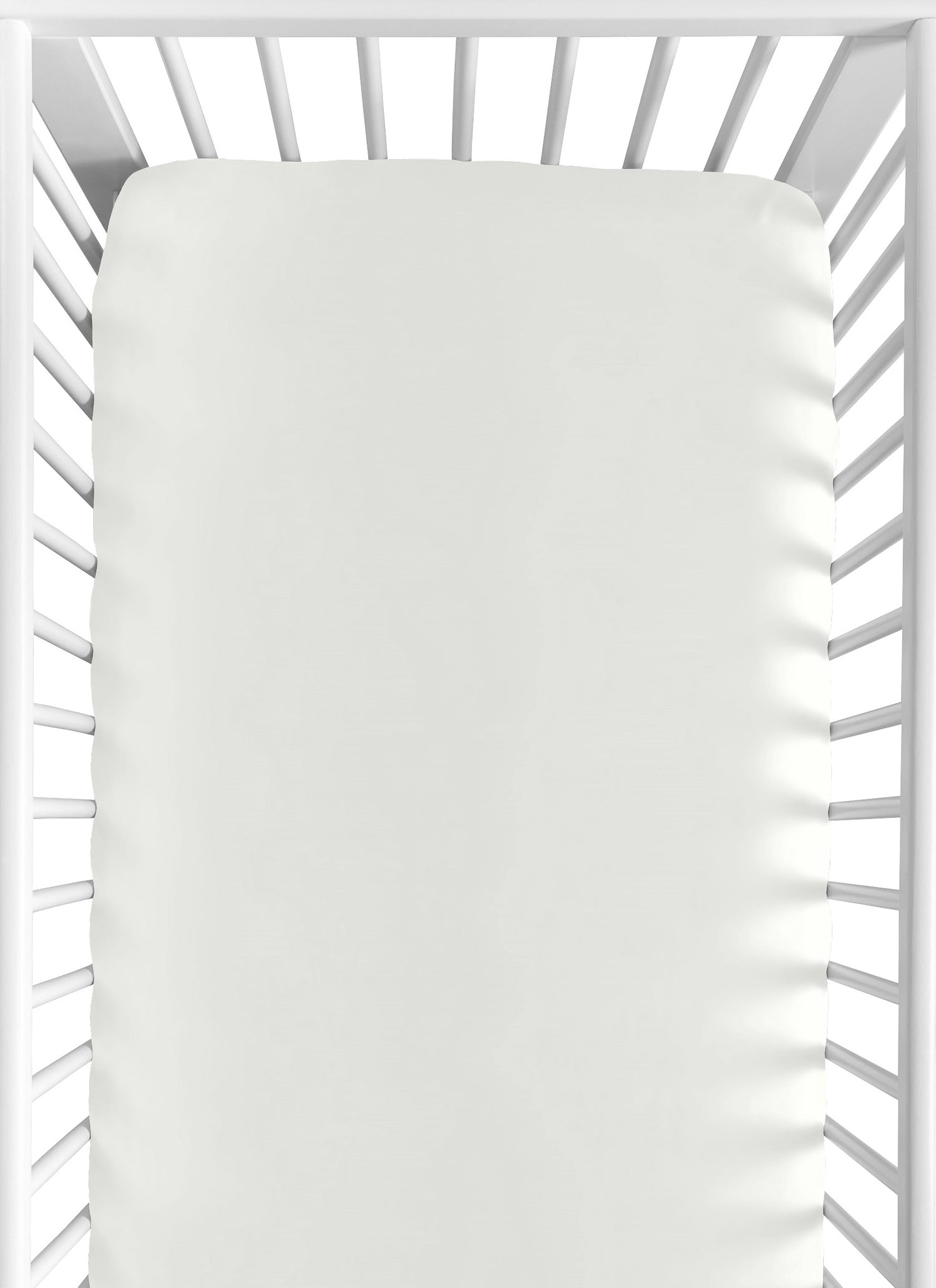Watercolor Magnolia Collection Sage Green and Ivory Crib Sheet - Solid Ivory