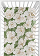 Watercolor Magnolia Sage Green and Ivory Collection Crib Sheet