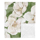 Watercolor Magnolia Sage Green and Ivory Collection Baby Blanket