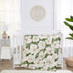 Watercolor Magnolia Sage Green and Ivory Collection 4 Piece Crib Bedding