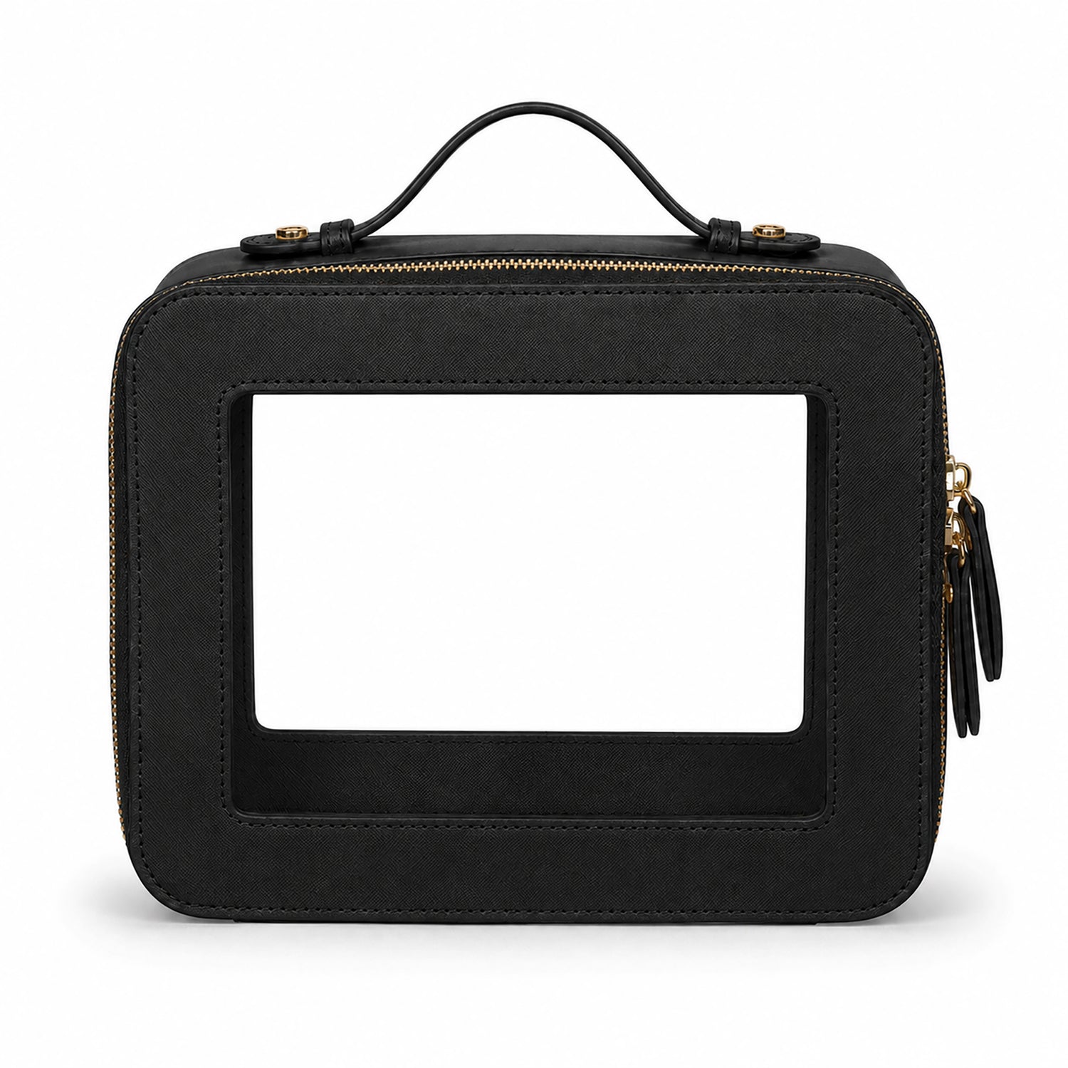 Clear Mahjong Tile Bag with Zipper - Black