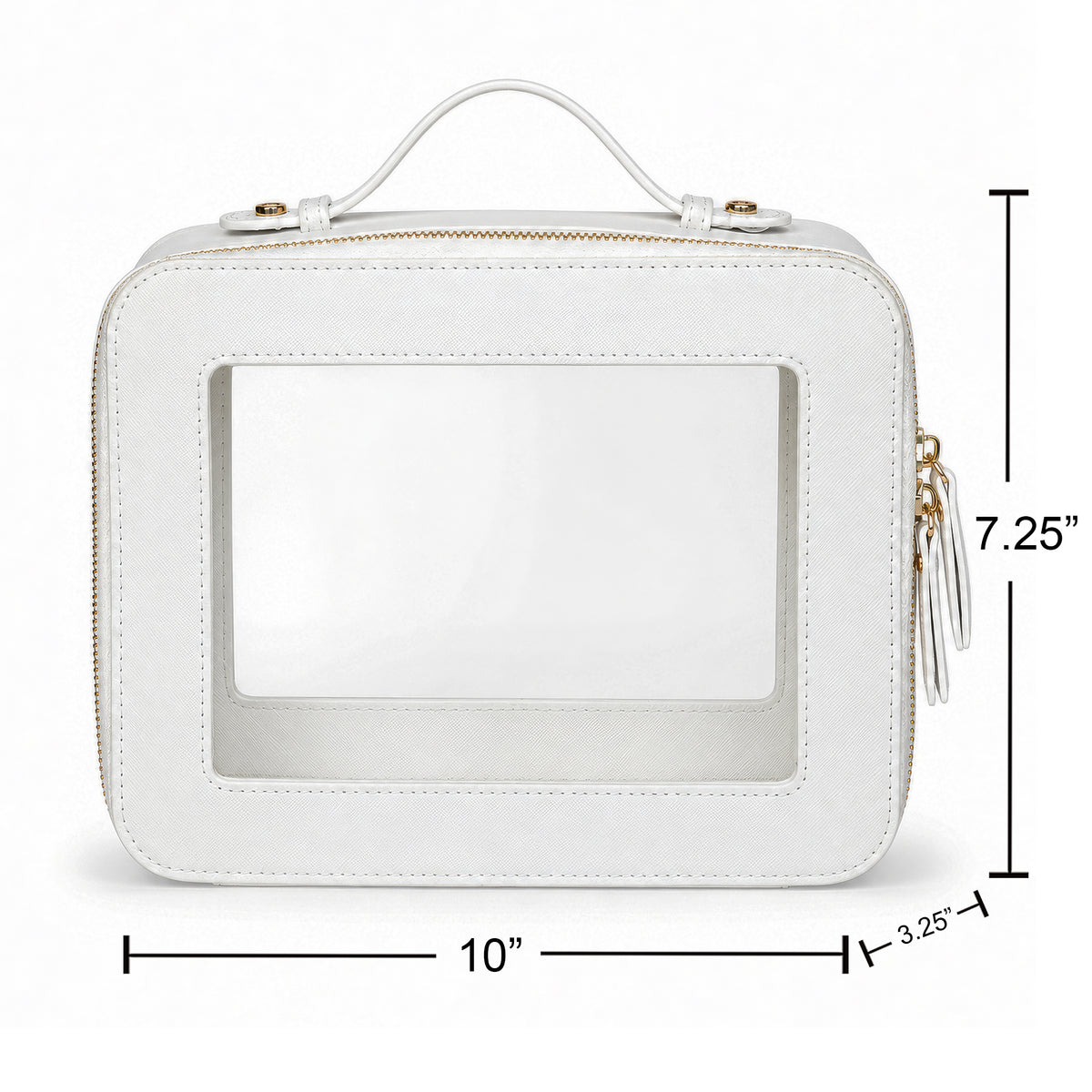 Clear Mahjong Tile Bag with Zipper - White