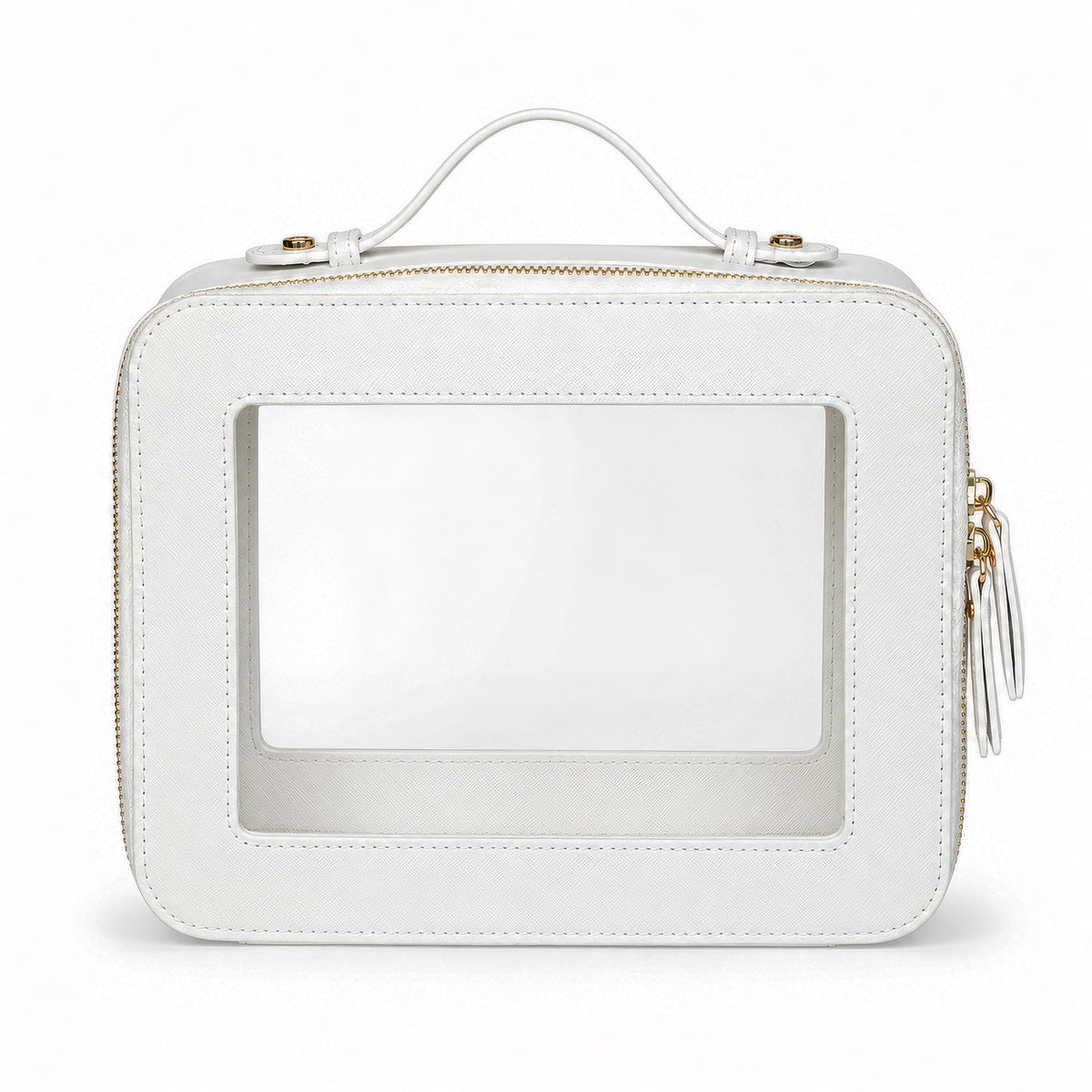 Clear Mahjong Tile Bag with Zipper - White