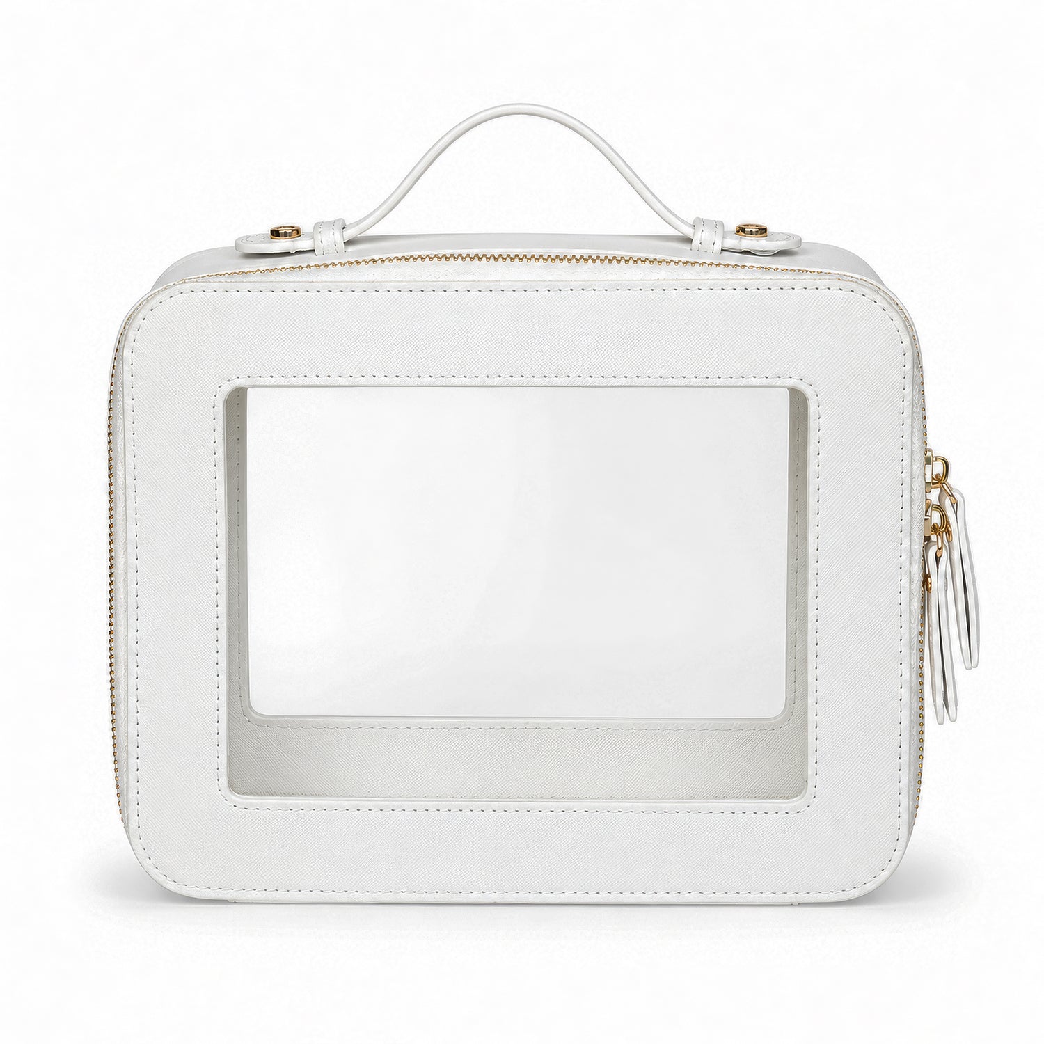 Clear Mahjong Tile Bag with Zipper - White