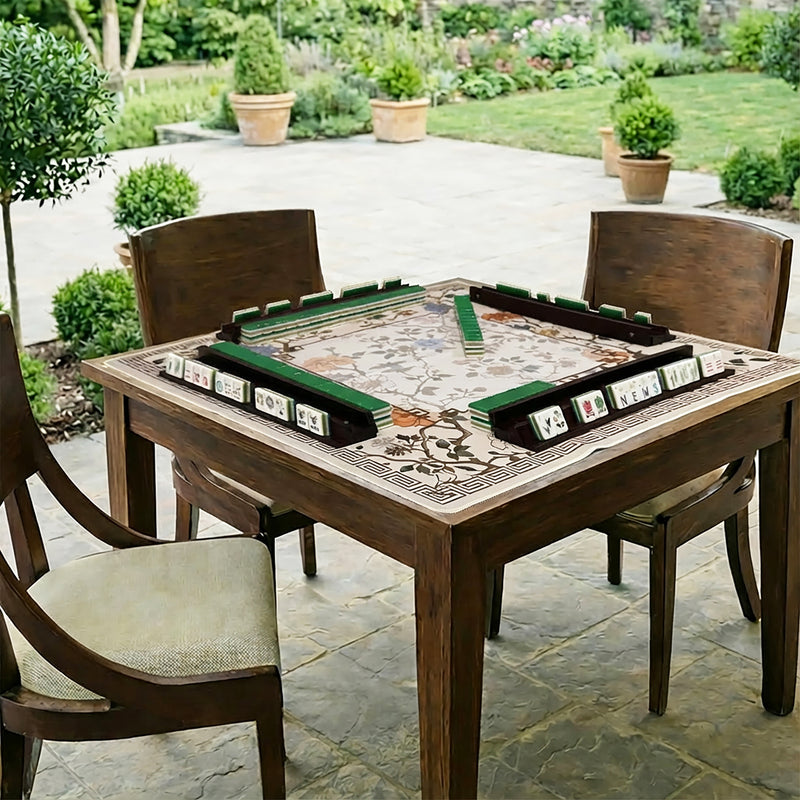 American Mahjong Tile Set (160pc) 1.26in. Layered Acrylic with Paisley Travel Bag - Luxury Green & Pink