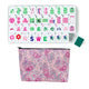 American Mahjong Tile Set (160pc) 1.26in. Layered Acrylic with Paisley Travel Bag - Luxury Green & Pink