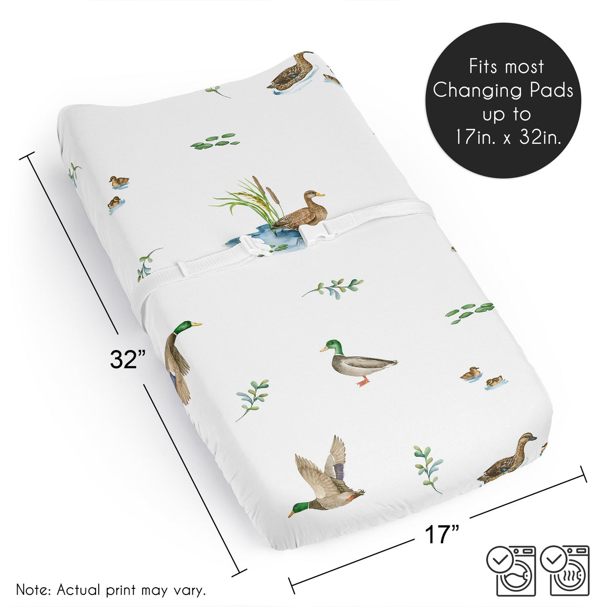 Mallard Duck Collection Changing Pad Cover Sheet