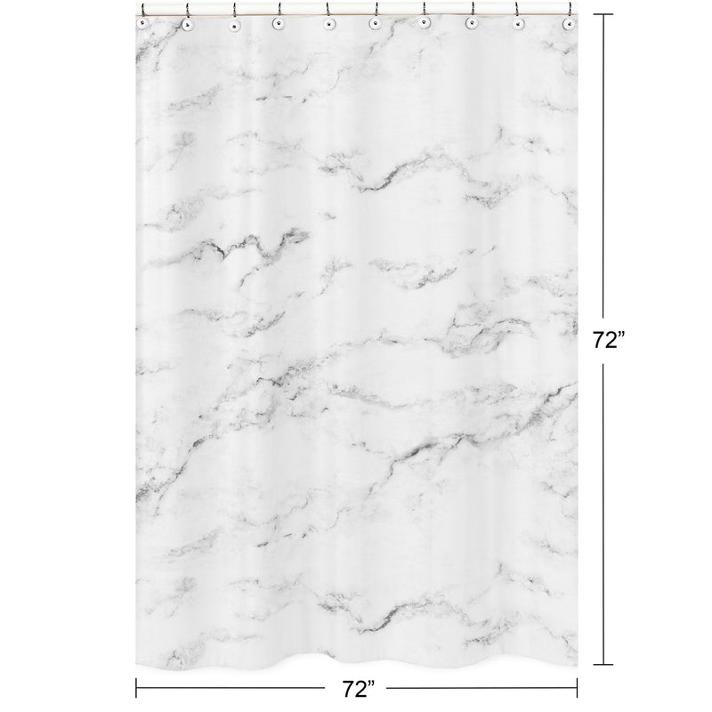 Marble Black and White Collection Shower Curtain