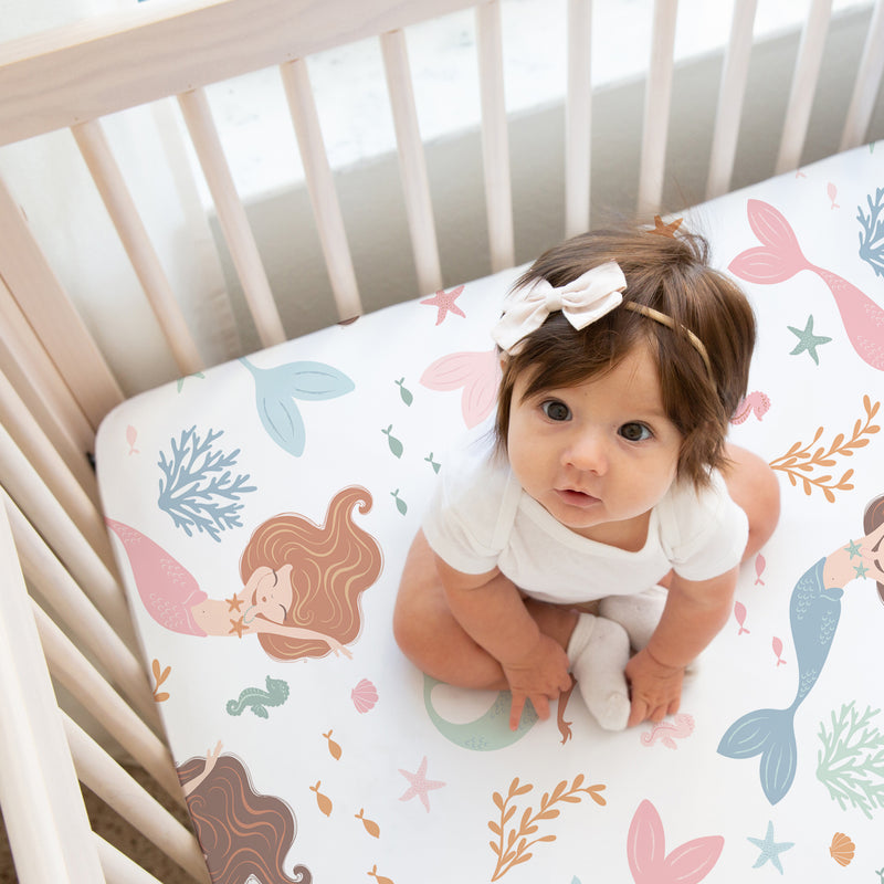 Pink and Blue Mermaids Collection 2 Pack Crib Sheets