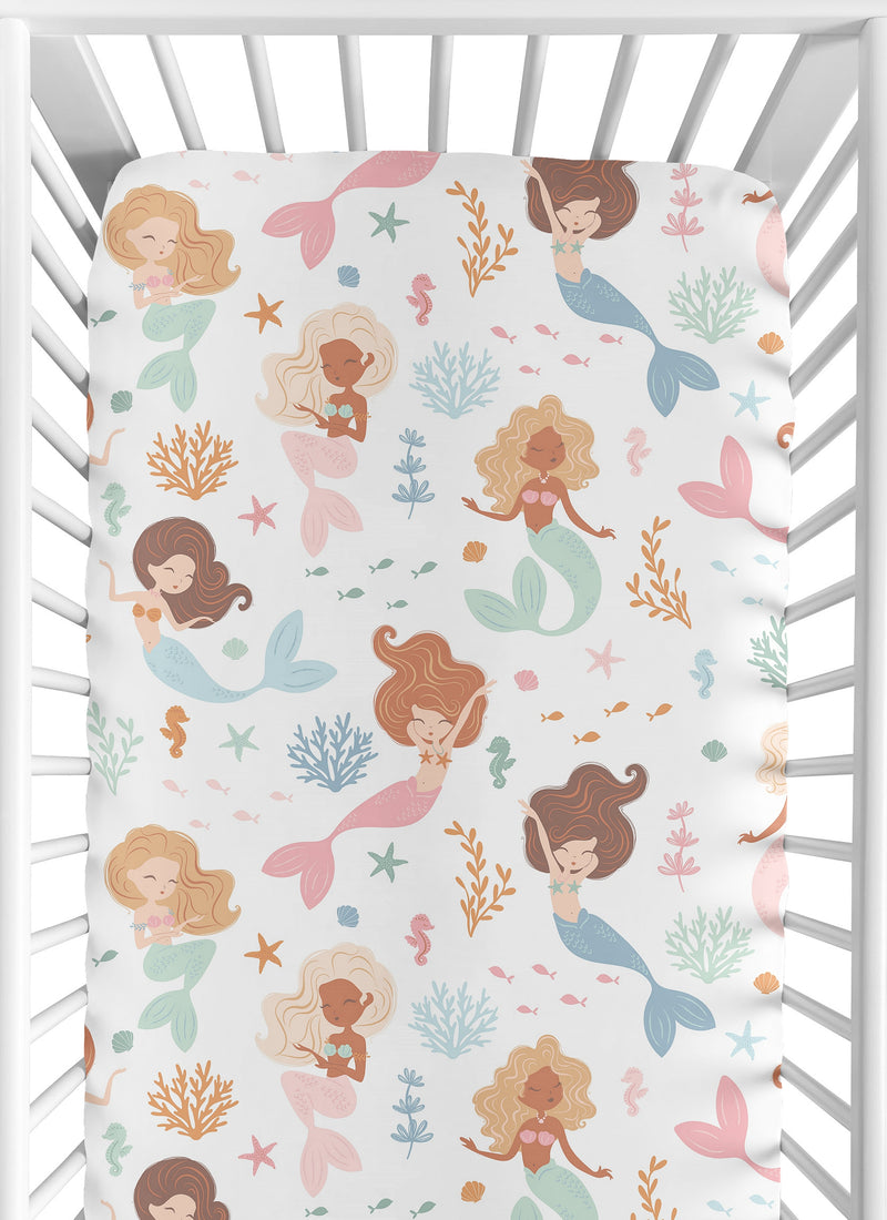 Pink and Blue Mermaids Collection 2 Pack Crib Sheets