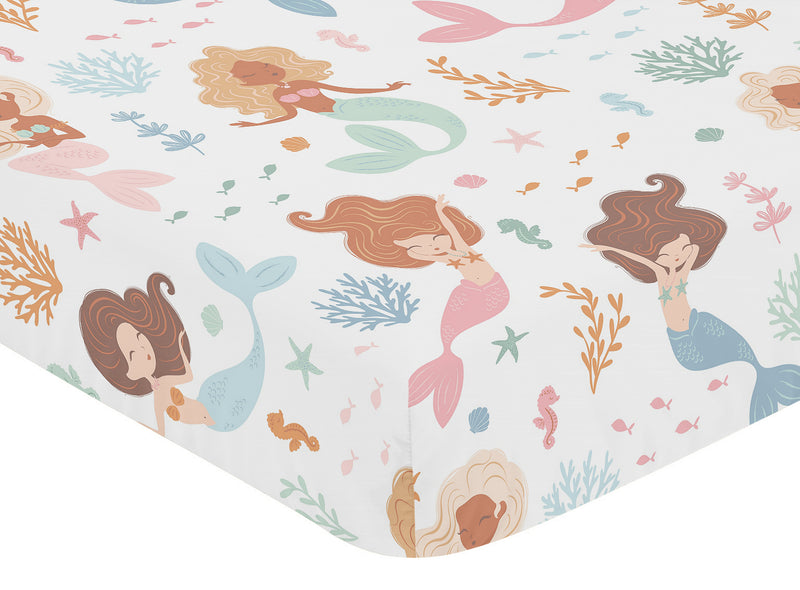 Pink and Blue Mermaids Collection 4 Piece Crib Bedding