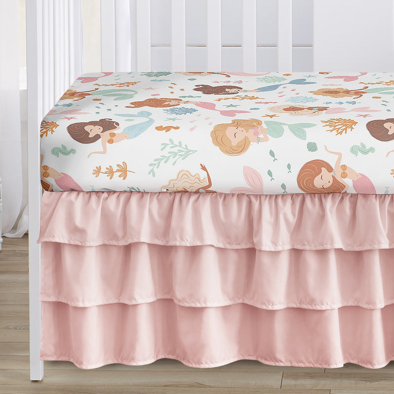 Pink and Blue Mermaids Collection 4 Piece Crib Bedding