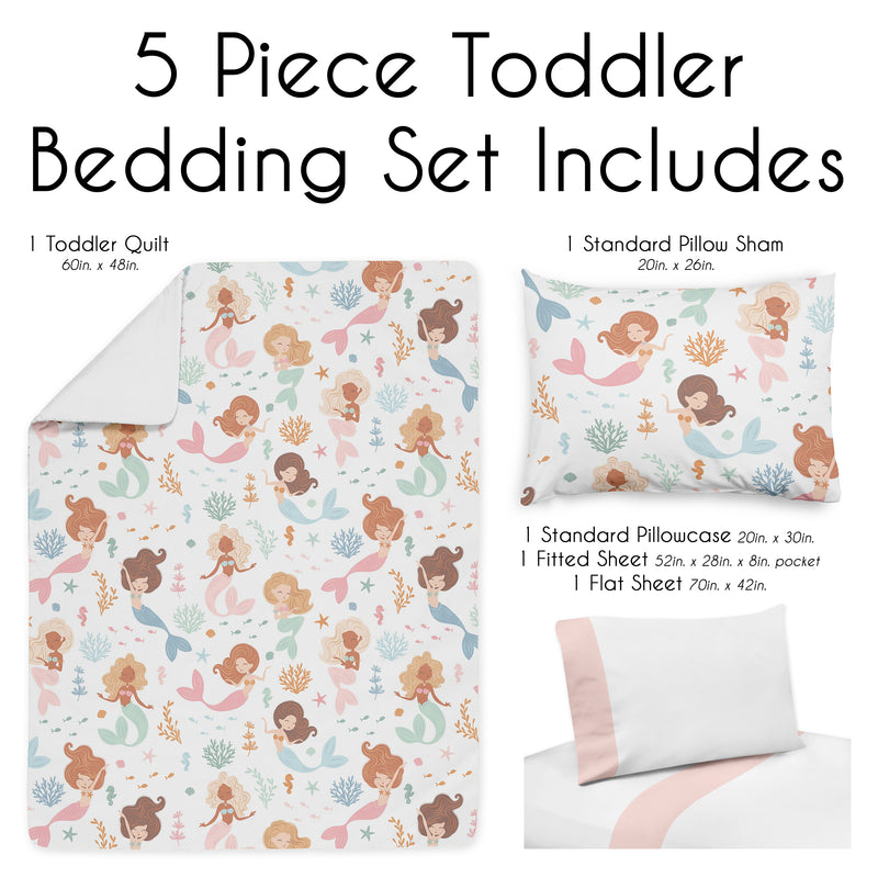 Pink and Blue Mermaids Collection Toddler Bedding