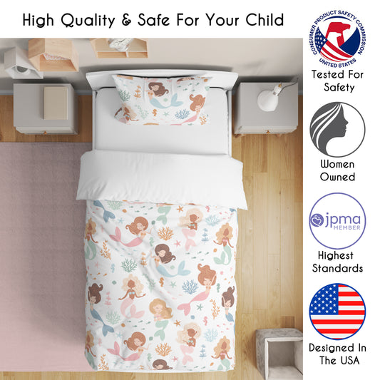 Pink and Blue Mermaids Collection Toddler Bedding