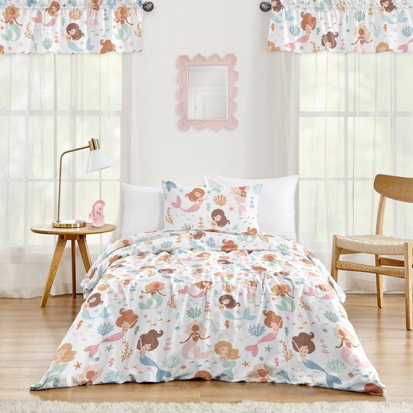Pink and Blue Mermaids Collection Twin Bedding alternate view
