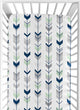 Mod Arrow Grey, Navy and Mint Collection Crib Sheet - Arrow Print