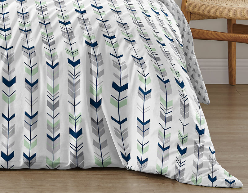 Mod Arrow Grey, Navy and Mint Twin Bedding Collection