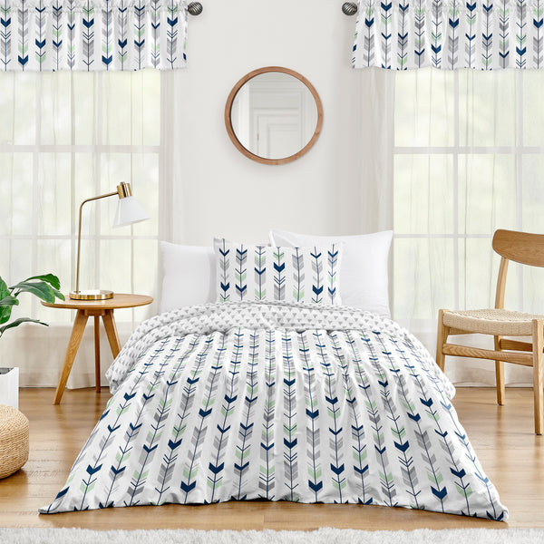 Mod Arrow Grey, Navy and Mint Twin Bedding Collection alternate view