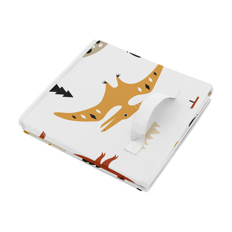 Mod Dinosaur Black and Orange Collection Foldable Fabric Storage Bins