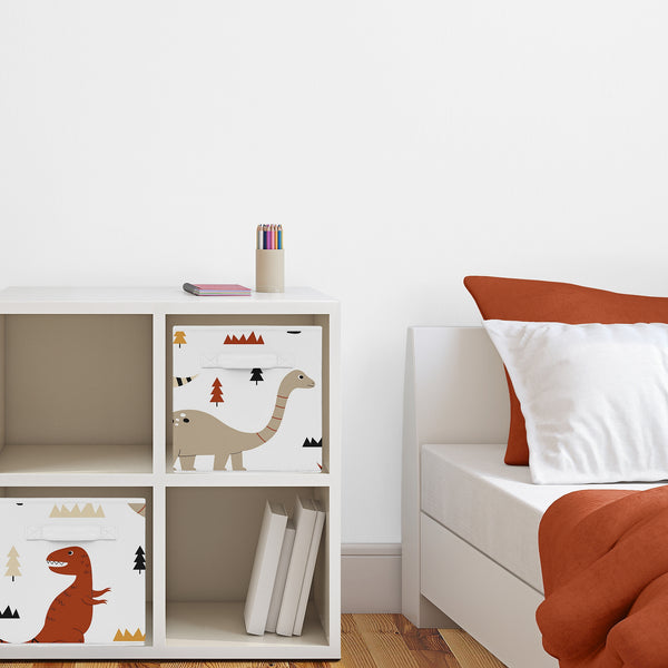 Mod Dinosaur Black and Orange Collection Foldable Fabric Storage Bins alternate view