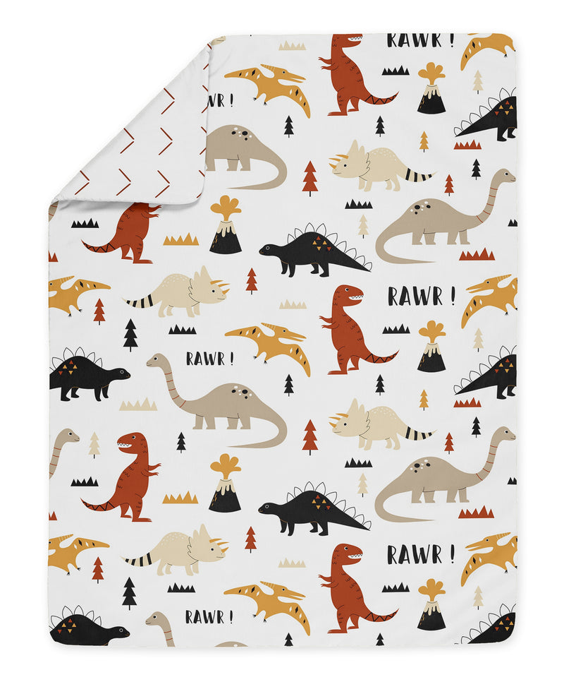 Mod Dinosaur Black and Orange Collection Toddler Bedding