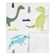 Mod Dinosaur Blue and Green Collection Baby Blanket