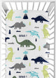 Mod Dinosaur Blue And Green Collection Crib Sheet