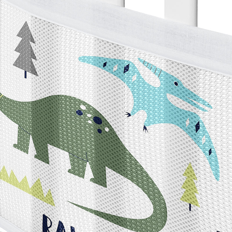 Mod Dinosaur Blue and Green Collection Sweet Jojo Designs + BreathableBaby Breathable Mini Mesh Crib Liner