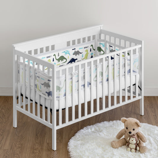 Mod Dinosaur Blue and Green Collection Sweet Jojo Designs + BreathableBaby Breathable Mesh Crib Liner