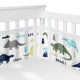 Mod Dinosaur Blue and Green Collection Sweet Jojo Designs + BreathableBaby Breathable Mini Mesh Crib Liner