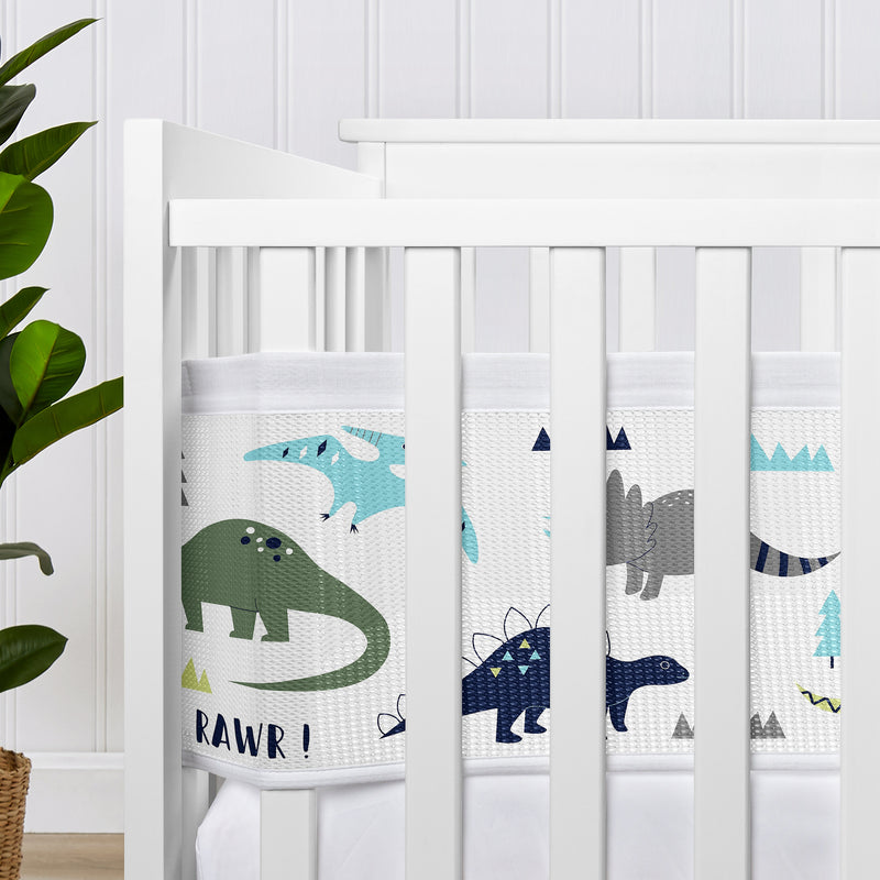Mod Dinosaur Blue and Green Collection Sweet Jojo Designs + BreathableBaby Breathable Mesh Crib Liner