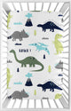 Mod Dinosaur Blue and Green Collection Mini Crib Sheet