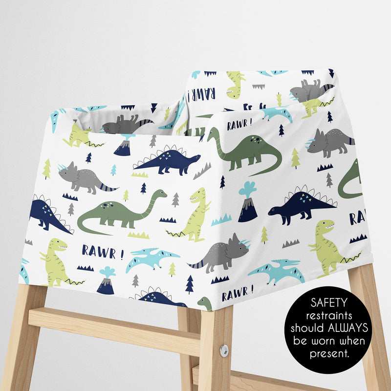 Mod Dinosaur Blue and Green Multi Use Baby Car Seat and Nursing Cover