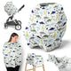 Mod Dinosaur Blue and Green Multi Use Baby Car Seat and Nursing Cover
