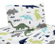 Mod Dinosaur Blue And Green Collection Queen Sheet Set