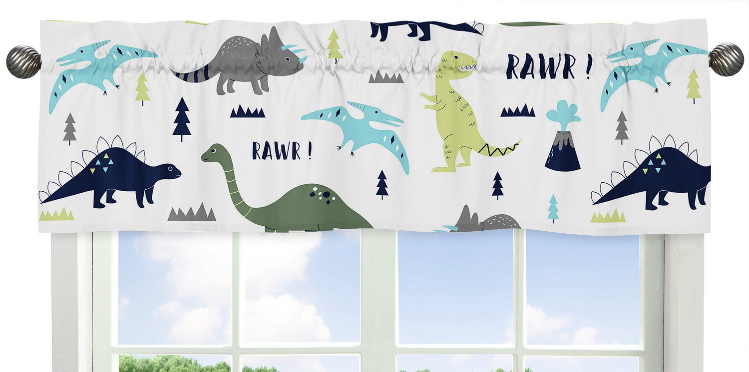 Mod Dinosaur Blue And Green Collection Window Valance