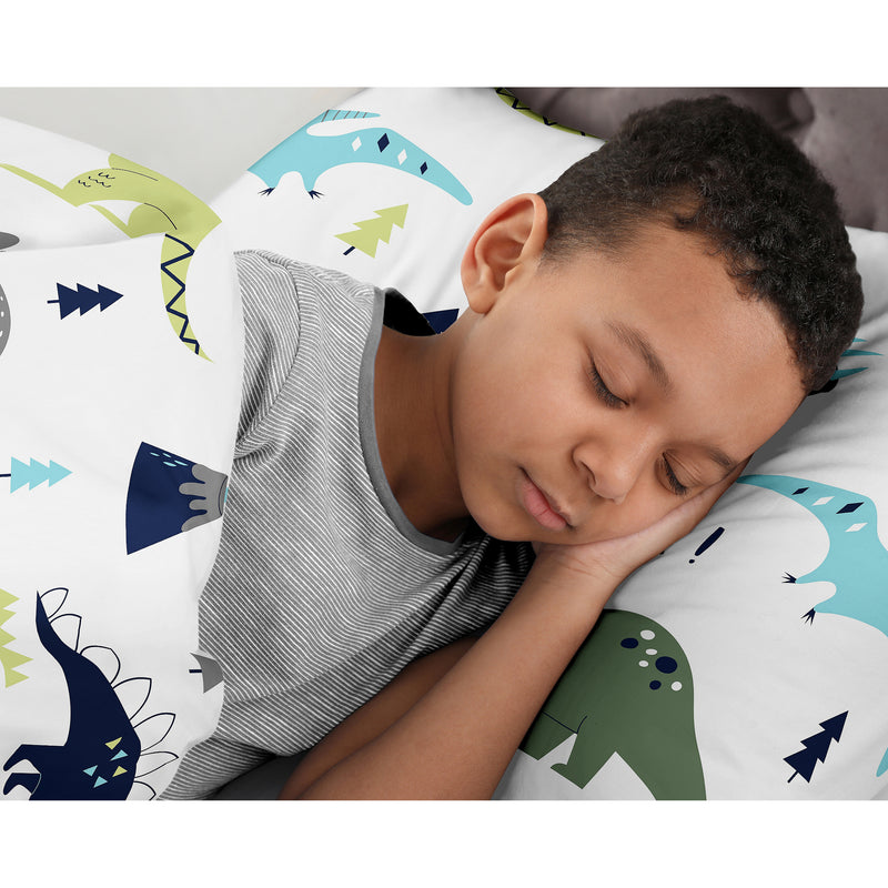 Mod Dinosaur Blue and Green Full/Queen Bedding Collection