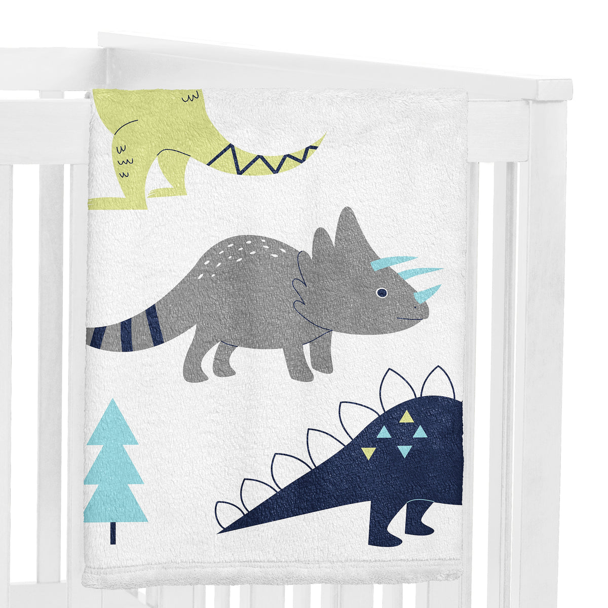 Mod Dinosaur Blue And Green Collection Monthly Milestone Baby Blanket