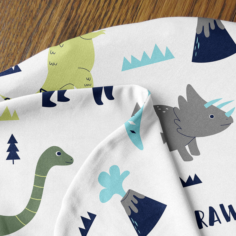 Mod Dinosaur Blue and Green Nursing Breastfeeding Pillow Cover