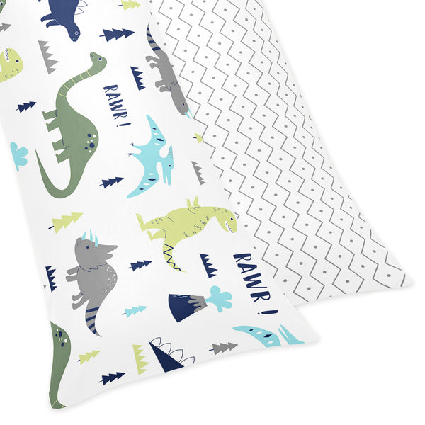 Mod Dinosaur Blue and Green Collection Full Length Body Pillow Cover