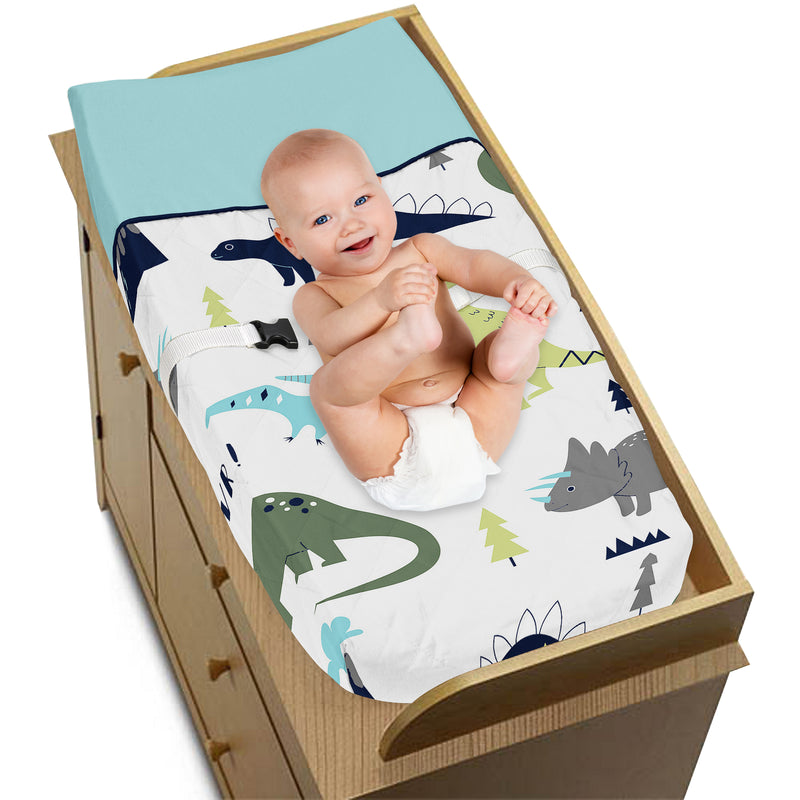 Mod Dinosaur Blue and Green Collection Changing Pad Cover